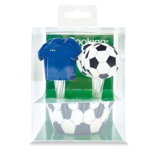 Cupcakeformer med fotballpynt - 24 stk
