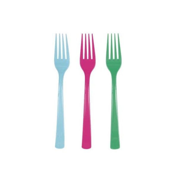 Plastgafler, assorterte farger- 18 stk