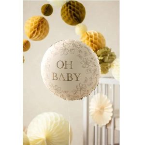Folieballong Oh baby, blå - 35 cm