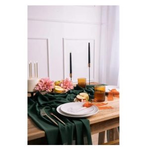 Chiffon bordløper, Bottle green - 5 meter