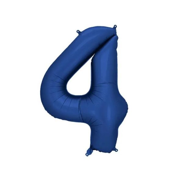 Folieballong, Nummer 6 , Blå - 86cm