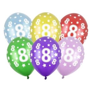 Ballonger, fargemiks 8år - 6 stk