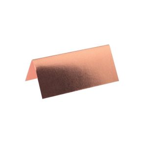 Bordkort med brett, metallic rosegull - 10 stk