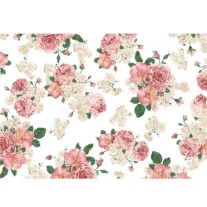 Printet rispapir A4 - Elegant rose