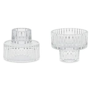 Lysholder 2 i 1 - klart glass