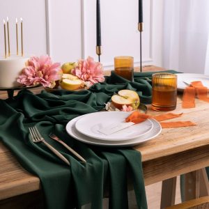 Chiffon bordløper, Bottle green - 5 meter