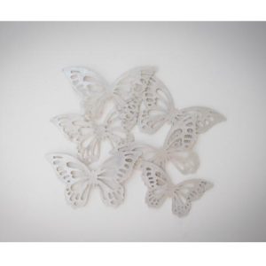 Spiselige sommerfugler, metallic sølv - 22 stk