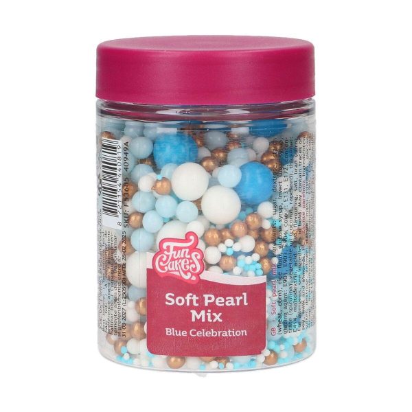 FunCakes Soft Pearls 80g - Blue celebration - Bilde 2