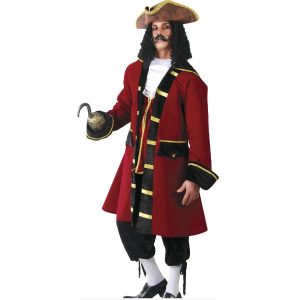 Piratkaptein kostymesett delux rød