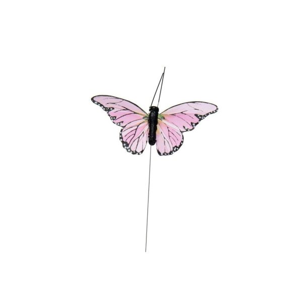 Sommerfugl med ståltråd, rosa - 24 stk - Bilde 2