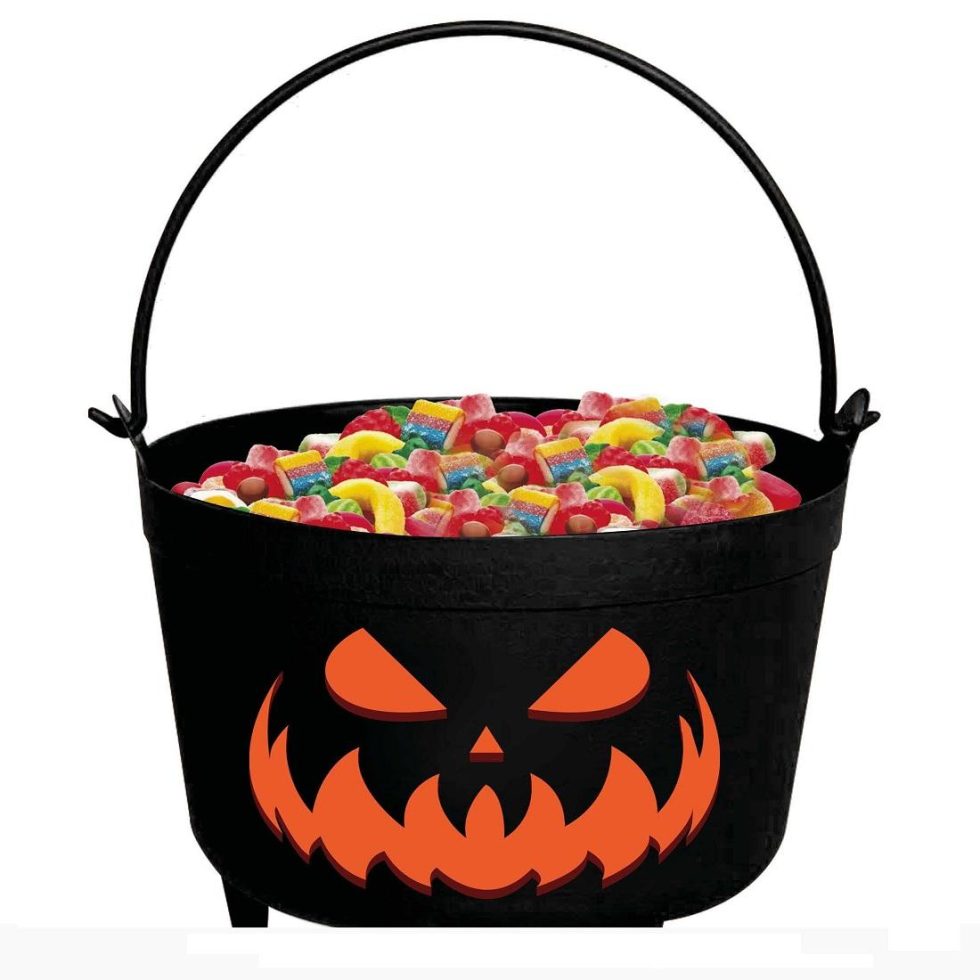 Halloween godtebøtte - Svart