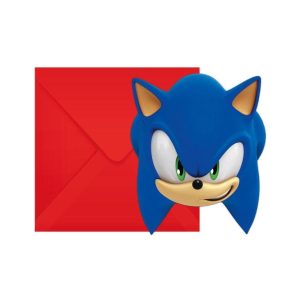 Invitasjoner bursdag, Sonic - 6 stk