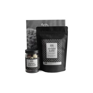 Gavepose strikking - kaffe og sjokolade