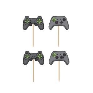 Cupcakepynt, gaming håndkontroller - 12 stk