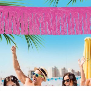 Girlander tassel, Rosa plastikk - 25 meter