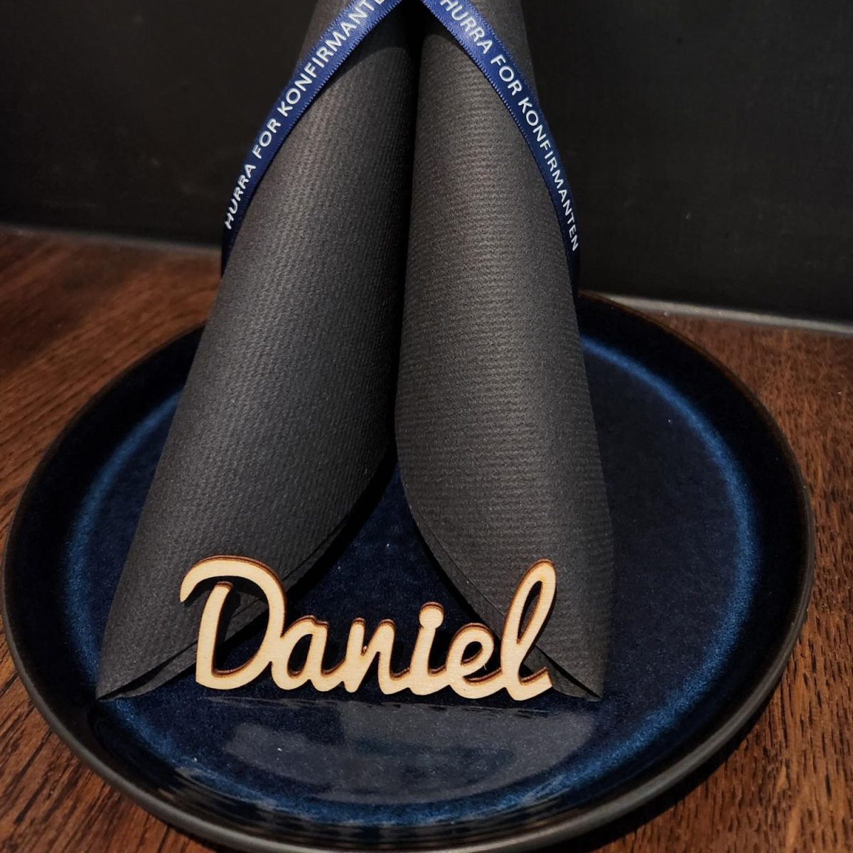 Bordkort egen tekst - Treverk