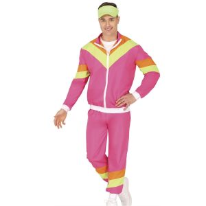 Kostyme - Neon joggedress gul og rosa