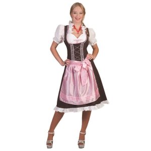 Oktoberfestkjole halvlang - søt rosa