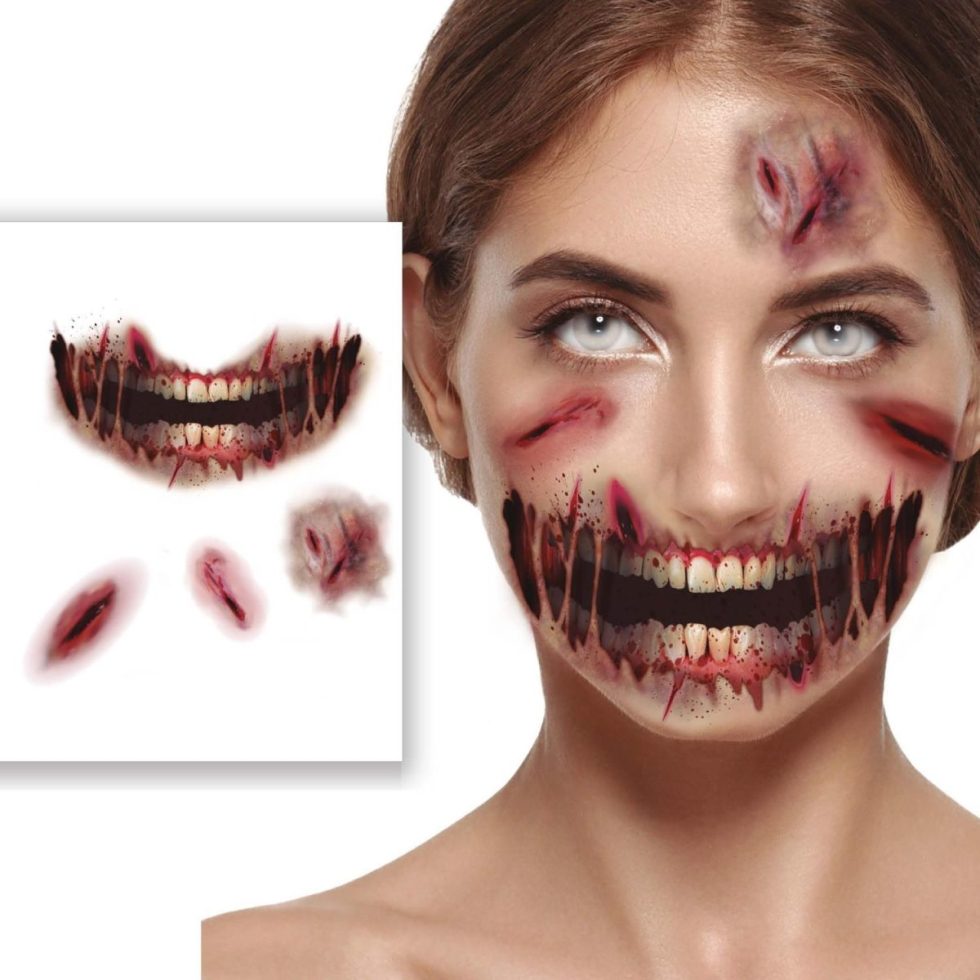 Midlertidige tatoveringer - Zombie ansikt