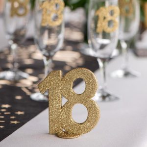 Bordpynt, Gull med glitter - 18år