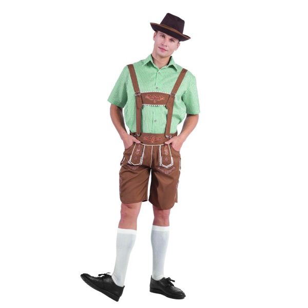 Oktoberfest lederhose med grønn skjorte