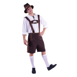 Oktoberfest lederhose brun med skjorte