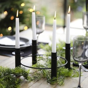 Lysestake til adventslys - Svart