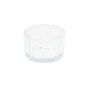 Telysholder glass, mini med riller - 2 stk