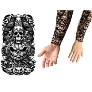 Midlertidige tatoveringer - Halloween sleeve