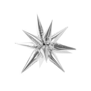 Folieballong, 3D stjerne 95 cm - Sølv