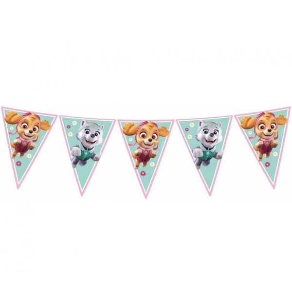 Flaggbanner, rosa Paw patrol - 2,3m