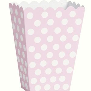 Snacksbokser polkadot lys rosa – 8 stk