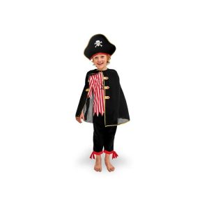 Pirat kostyme med kappe, 116-128 cm