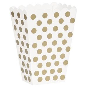 Snacksbokser polkadot gull – 8 stk