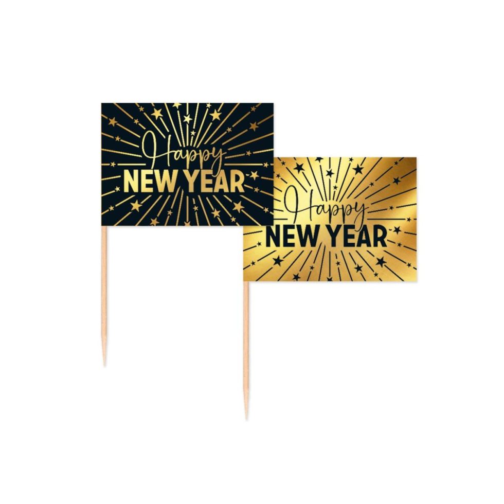 Cocktailpinner, Happy New Year - 50 stk