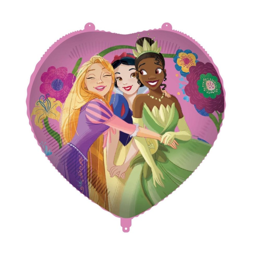 Folieballong hjerte - Disney prinsesser