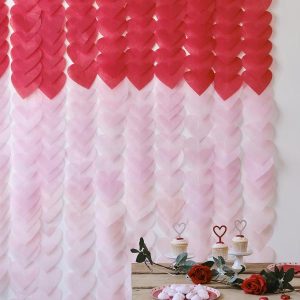 Dekor backdrop Hjerter - Rød og rosa