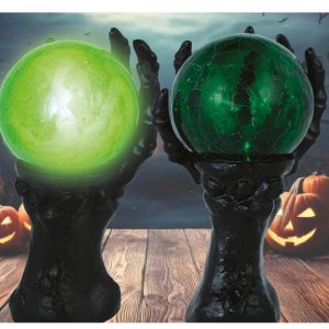 Spåkule i hånd med lys - Grønn