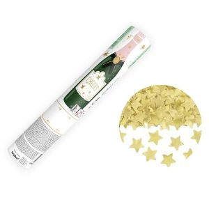 Konfettikanon - liten med gullstjerner