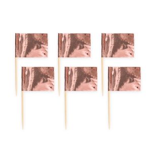 Cocktailpinner, Metallic rosegull - 50 stk