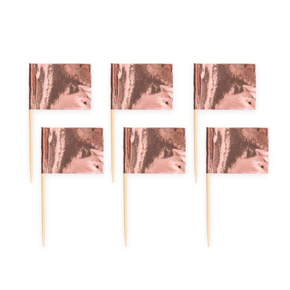 Cocktailpinner, Metallic rosegull - 50 stk