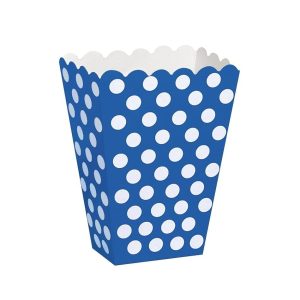 Snacksbokser polkadot, mørk blå - 8 stk