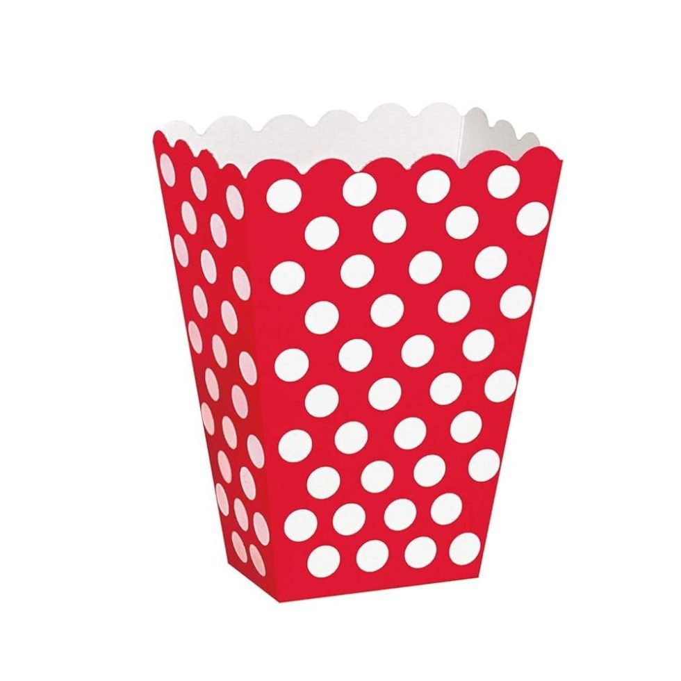 Snacksbokser polkadot, rød - 8 stk