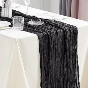 Gauze organisk bordløper, svart - 2,7 meter