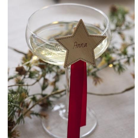 Bordkort med klype, stjerne natur - 6 stk - Bilde 2