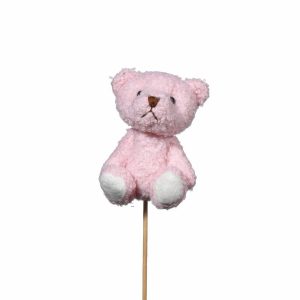 Bamse på pinne, 9 cm - Rosa