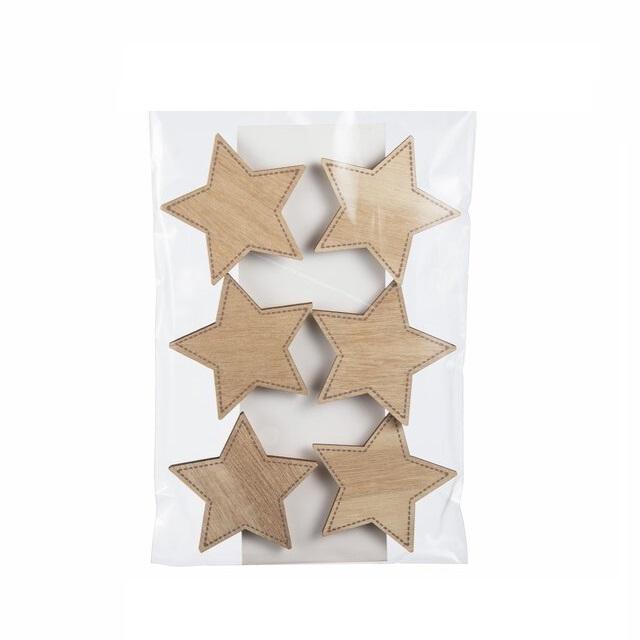 Bordkort med klype, stjerne natur - 6 stk - Bilde 4