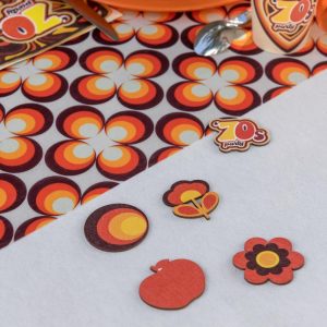 Bordpynt, 70s treverk - 10 stk