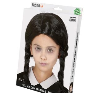 Parykk, barn - Mørk med fletter