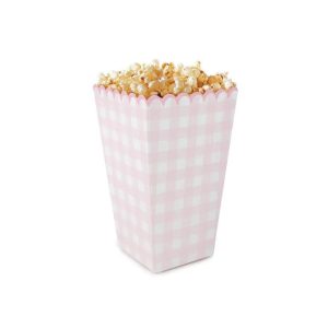 Snacksbokser, rutete lys rosa - 8 stk